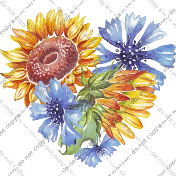 Серце соняшники та фіалки