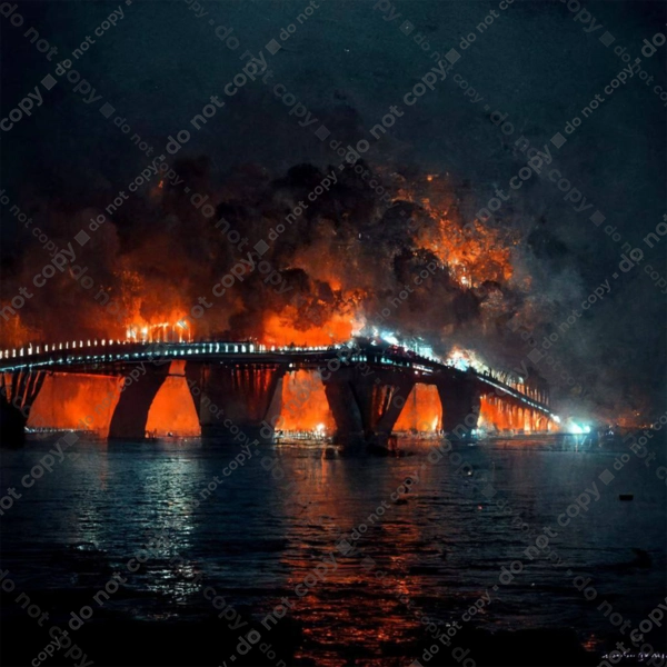 Кримський мост горить