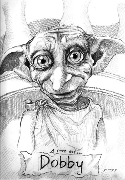 Ralistic Drawing Of Dobby From Harry Potter Process Photos By EdgarsArt   PeakD