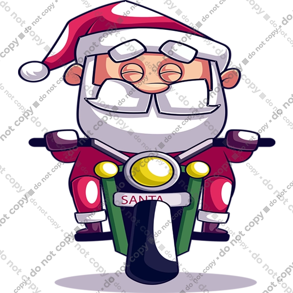Щасливий Санта на мотоциклі