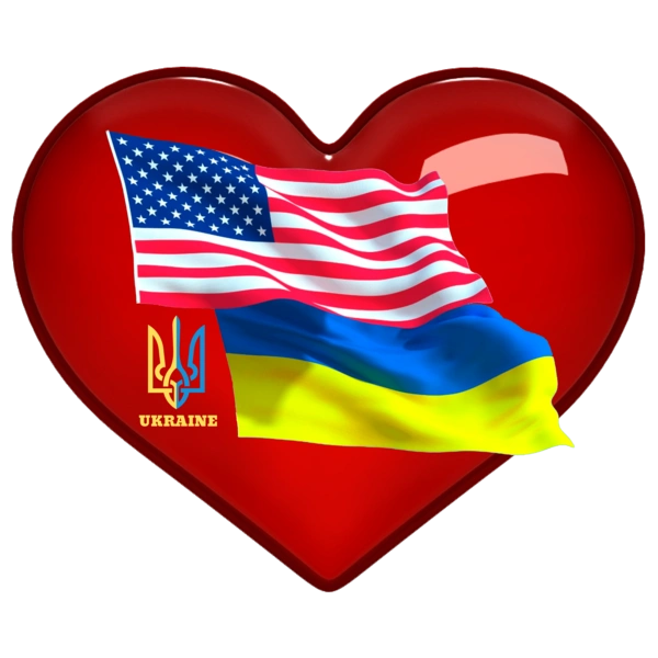 Прапор США, Прапор України, герб України