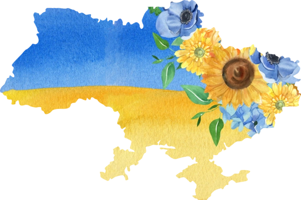 Квітуча Україна  квіткова синьо жовта карта України