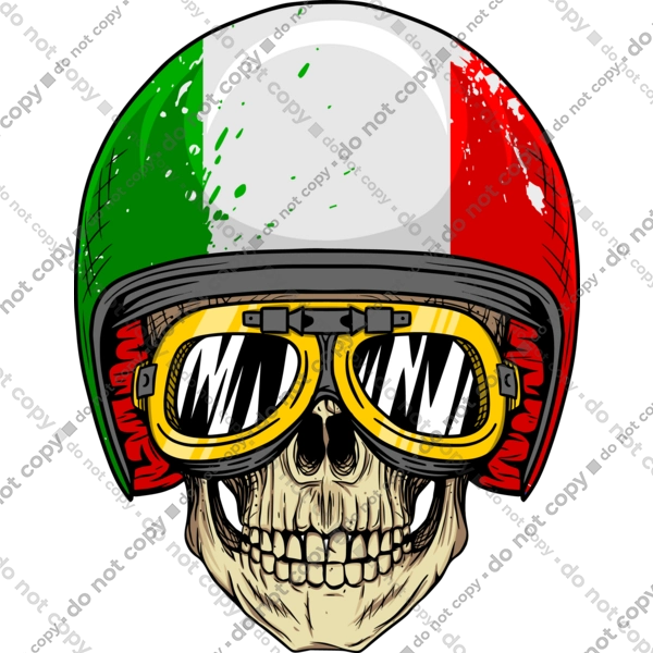 Череп в мотошоломі