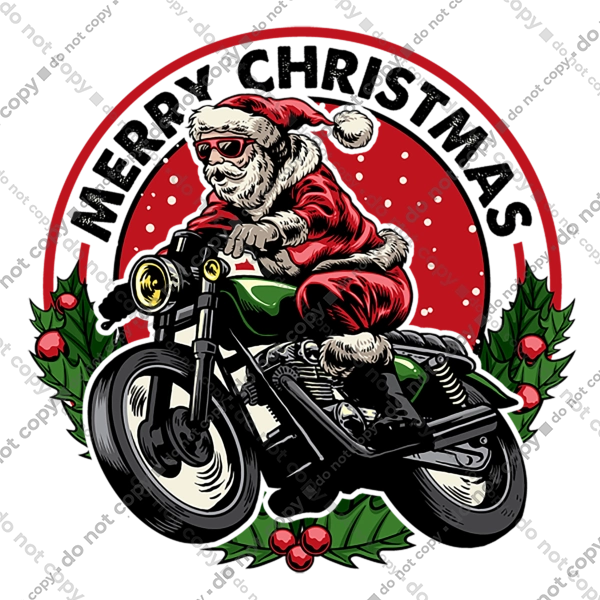 Щасливого Різдва, дід мороз на мотоциклі