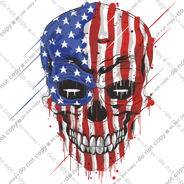 Skull with flag