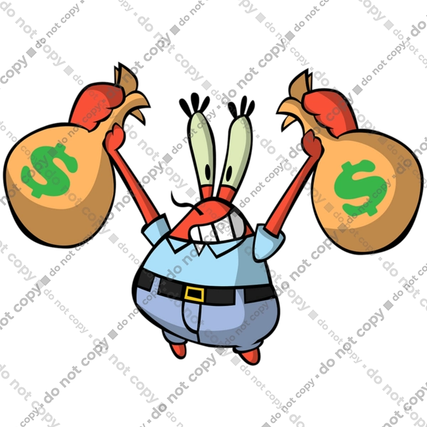 Children's t-shirt in khaki with Mr krabs with money print ..., حجم الصورة 600x600