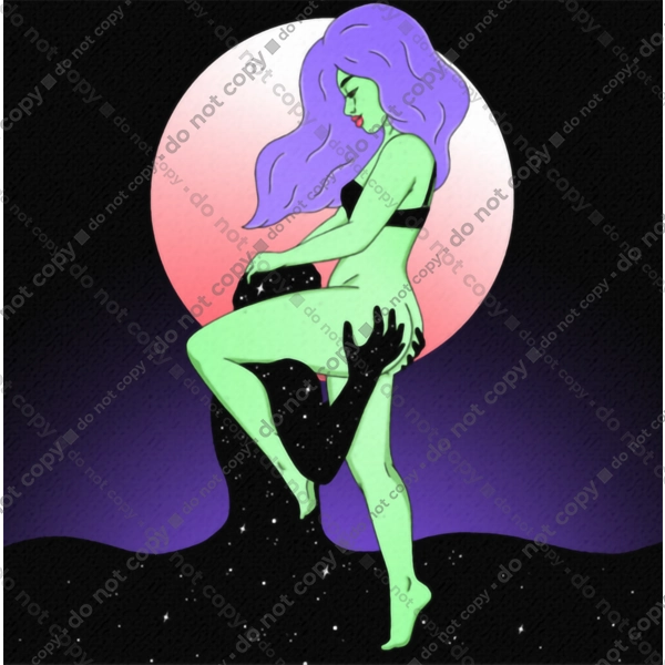 Зелена Дівчина І Місяць