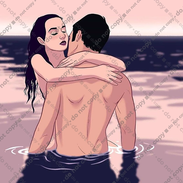 Парочка Обнімається В Річці