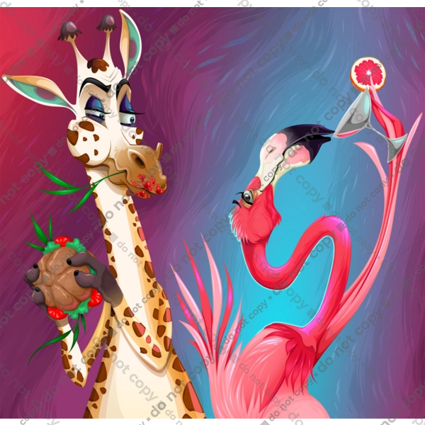 Жираф І Фламінго На Вечірці