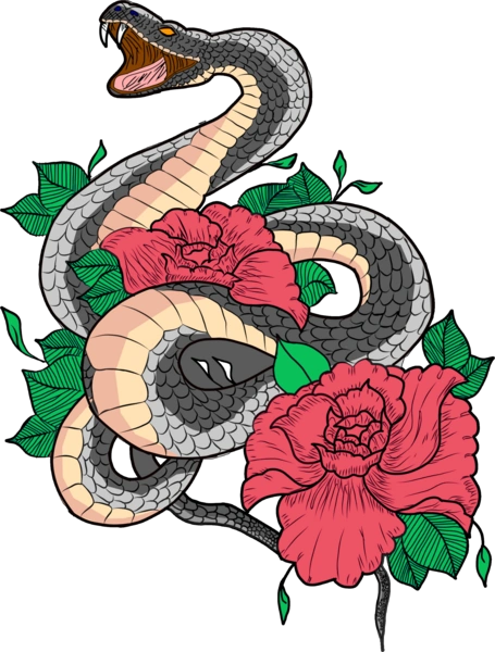 Змія в квітах
