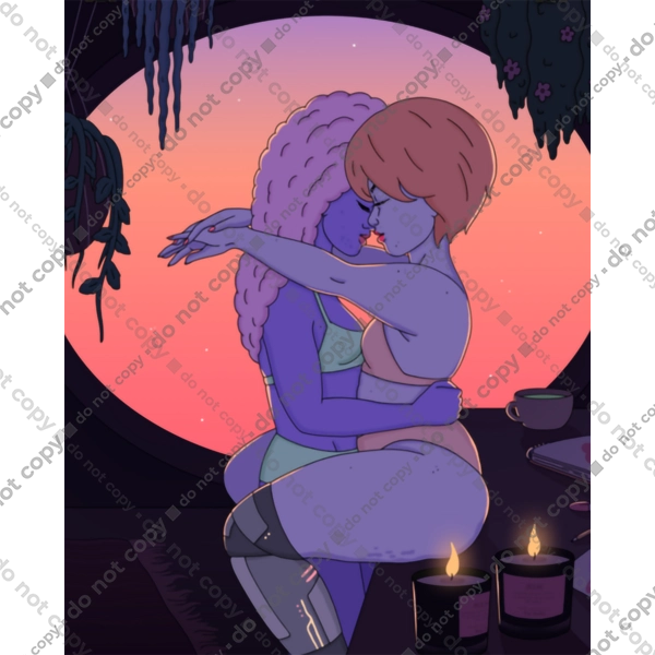 Фіолетові Дівчата Обіймаються