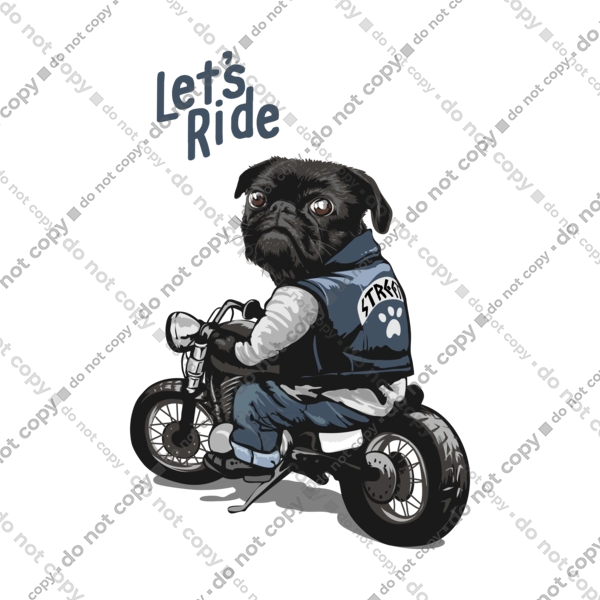 Мопс на мотоциклі