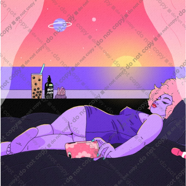 Фіолетова Дівчина На Відпочинку