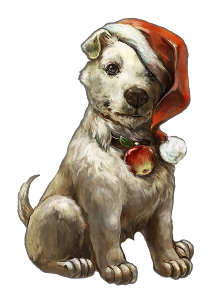 Зимовий собака з новорічною шапкою