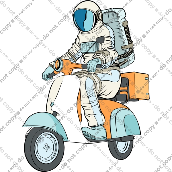 Космонавт на мотоциклі