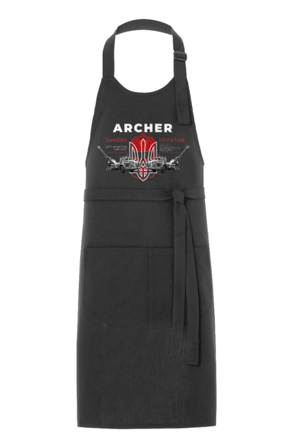 Фартух з принтом "Archer". Archer, bayraktar, caesar, himars, javelin, nlaw, patriot, weapon, zaluzhny. CustomPrint.market
