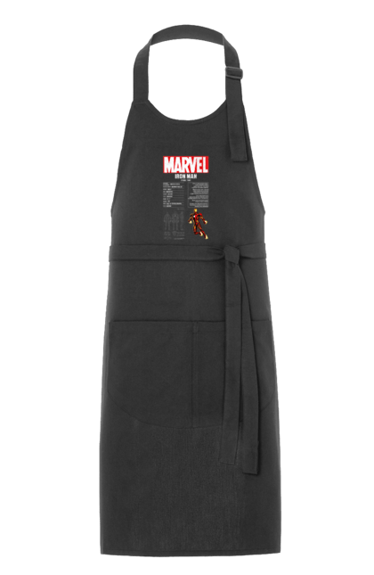 Фартух з принтом "MARVEL (ЗАЛІЗНА ЛЮДИНА)". Герой, залізна людина, комікс, костюм, марвел, марвел комікс, старк, супергерой, тоні старк. CustomPrint.market