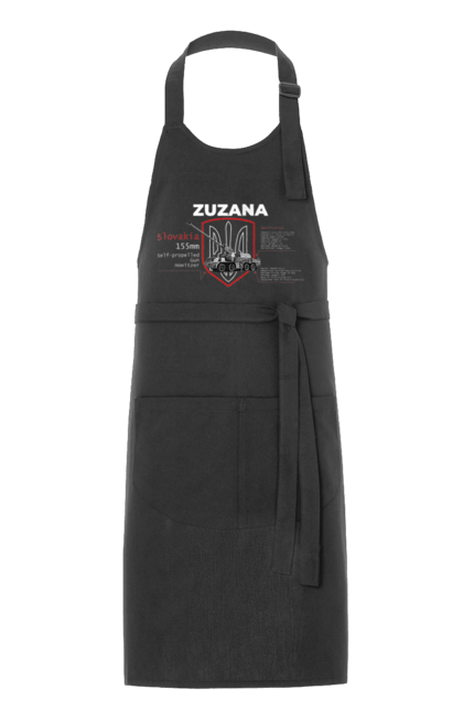 Фартух з принтом "Zuzana (САУ) англійська". Zuzana, гаубиця, залужний, сюзанна. CustomPrint.market
