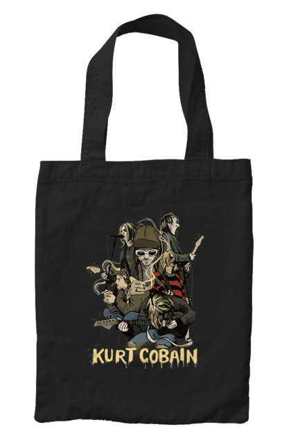 Сумка з принтом "Курт Кобейн". Cobain, kurt, kurt cobain, nirvana, гурт, кобейн, курт, курт кобейн, музика, нірвана. futbolka.stylus.ua