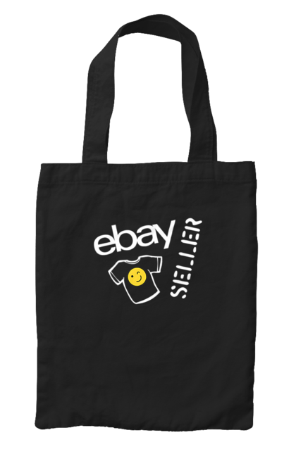 Сумка з принтом "Продавець футболок". Ebay, бренд, вимова, гумор, ебай, ебей, ібей, лого, маркетплейс, написання. KRUTO.  Магазин популярних футболок