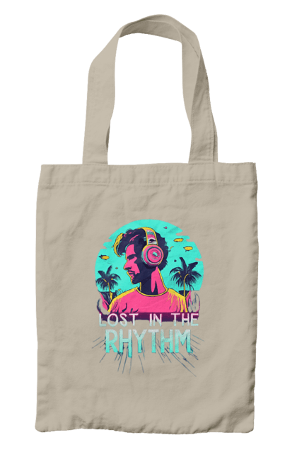 Сумка з принтом "Lost in the Rhythm". Диджей, клуб, музика, стиль, техно. CustomPrint.market