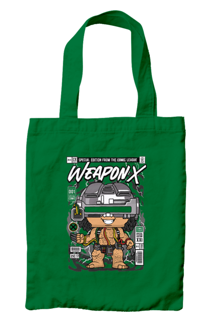 Сумка з принтом "Weapon X (X Men)". Дивуватися, зомбі, комікси, логан, людина, росомаха, х людина. Funkotee