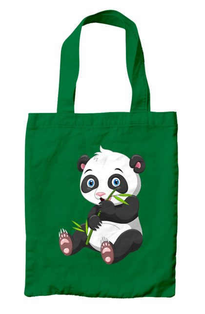 Сумка з принтом "Малюк панда їсть бамбук". Бамбук, ведмідь, маленька панда, малюк панда, панда їсть бамбук, панта, тварини. Milkstore