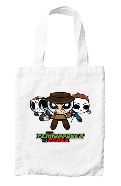 Сумка з принтом "Суперкрихітки Лиходії". Powerpuff girls, джейсон вурхіз, кошмар на вулиці в язів, лиходій, майкл маєрс, п ятниця 13, суперкрихітки, фредді крюгер, хелловін. futbolka.stylus.ua