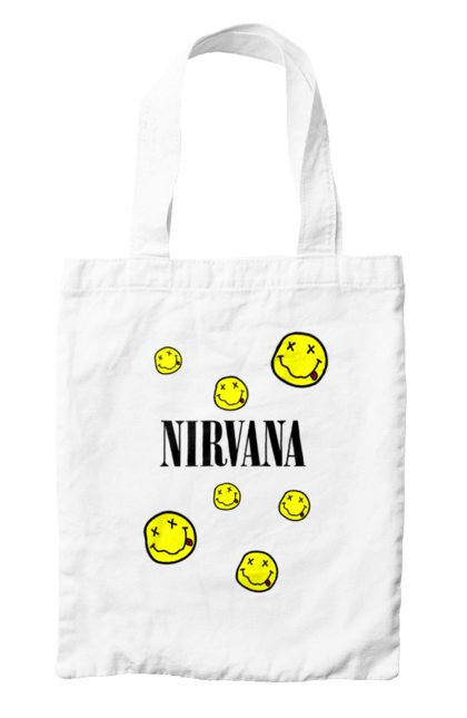 Сумка з принтом "Нірвана". Nirvana, альтернативний рок, гранж, курт кобейн, нірвана, панк рок, рок група, хард рок. futbolka.stylus.ua