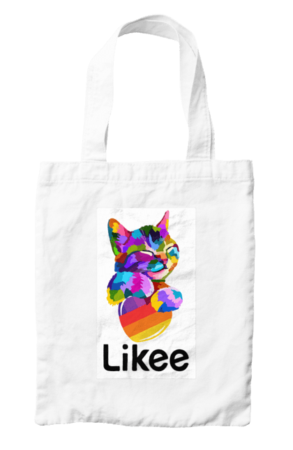 Сумка з принтом "Котик Лайки". Likee, кіт, котик, серце, соціальна мережа. CustomPrint.market