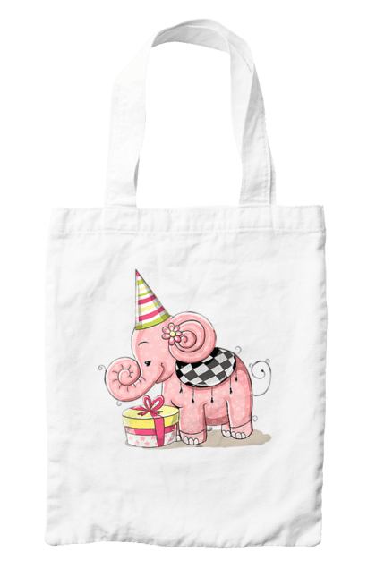 Сумка з принтом "Слоник з подарунками". День народження, подарунки, слон, слоник. ART принт на футболках