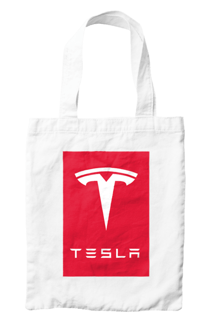Сумка з принтом "Tesla". Авто, бренд, ілон маск, логотип, тесла. ART принт на футболках