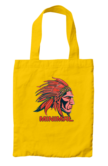 Сумка з принтом "Мінімал". Индеец, минимал, мода, музыка, стиль. CustomPrint.market