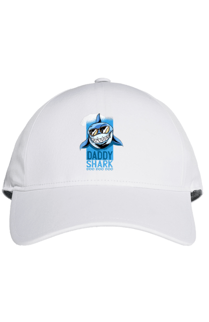 Кепка з принтом "Daddy Shark". Dad, daddy, батька, батько, батя, день, день батька, зять, коханий чоловік, мужик, папа, папулечка, подарунок, свято, улюблений, чоловік, яжбати. CustomPrint.market