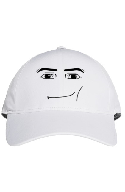Кепка з принтом "Roblox face MAN". Mem, roblox, гра, особа, роблолкс. ART принт на футболках