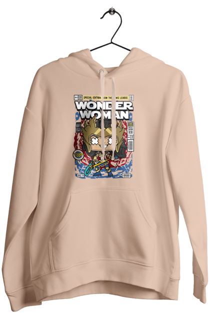 Жіноче худі з принтом "Wonder Woman". Womder, герой, жінка, комікси, комікси dc, чудова жінка. Funkotee