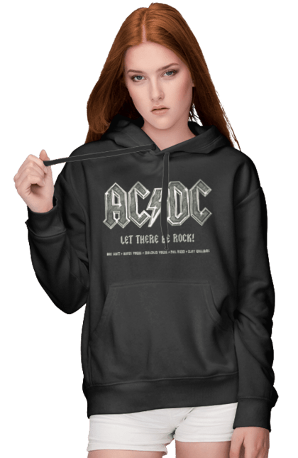 Жіноче худі з принтом "AC/DC". Ac dc, acdc, blues rock, group, hard rock, music, rock n roll. Milkstore