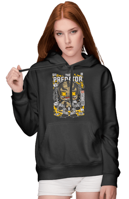 Жіноче худі з принтом "Predator". Vintage, інопланетянин, плівка, рембо, ретро, хижак. Funkotee