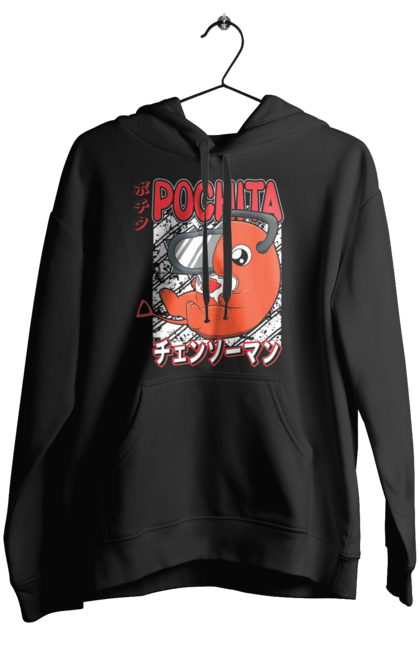 Жіноче худі з принтом "Людина Бензопила Почіта". Anime, chainsaw man, manga, pochita, аніме, демон, людина-бензопила, манга, почіта, шьонен. futbolka.stylus.ua