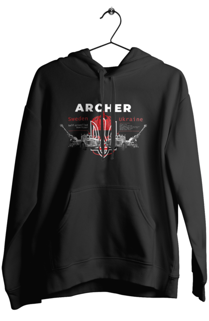 Жіноче худі з принтом "Archer". Archer, bayraktar, caesar, himars, javelin, nlaw, patriot, weapon, zaluzhny. CustomPrint.market