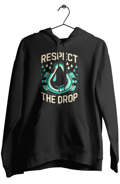 Жіноче худі з принтом "Respect the Drop". Діджей, мода, музика, стиль, техно. CustomPrint.market