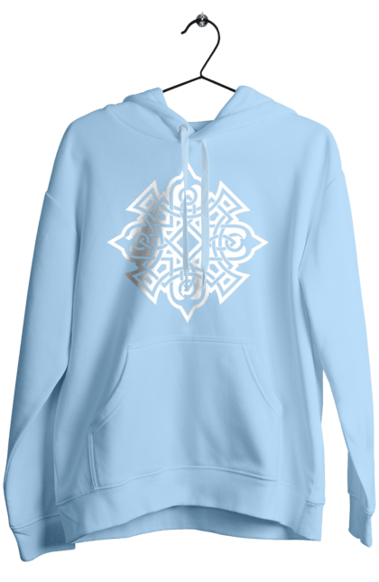 Жіноче худі з принтом "Руни". Вікінги, древні руни, оберіг, руни. CustomPrint.market