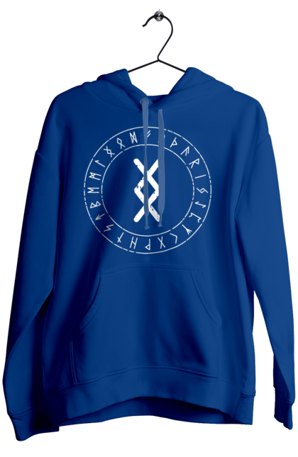 Жіноче худі з принтом "Руни". Вікінги, древні руни, оберіг, руни. CustomPrint.market