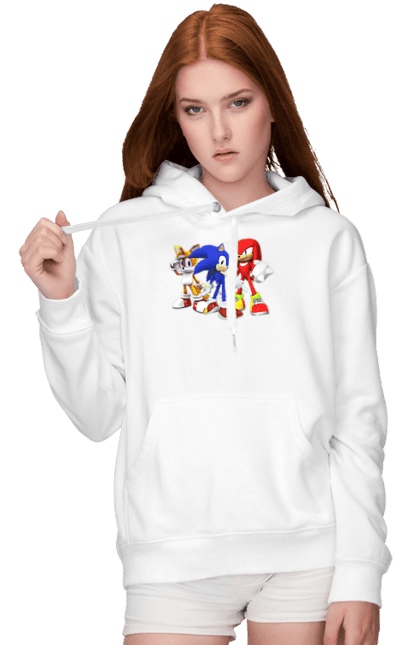 Жіноче худі з принтом "СОНИК (3)". Sega, shadow, sonic, sonic x, x, ежик, игра, наклз, сега, скорость, соник, тейлз, шедоу. CustomPrint.market