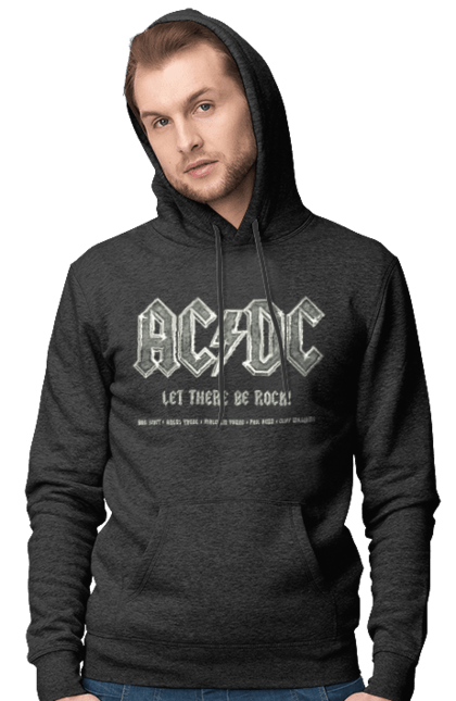 Чоловіче худі з принтом "AC/DC". Ac dc, acdc, blues rock, group, hard rock, music, rock n roll. CustomPrint.market