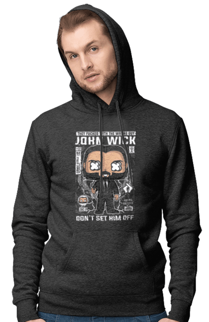 Чоловіче худі з принтом "John Wick". Агент, гніт, джон, джон вік, месник, плівка. Funkotee