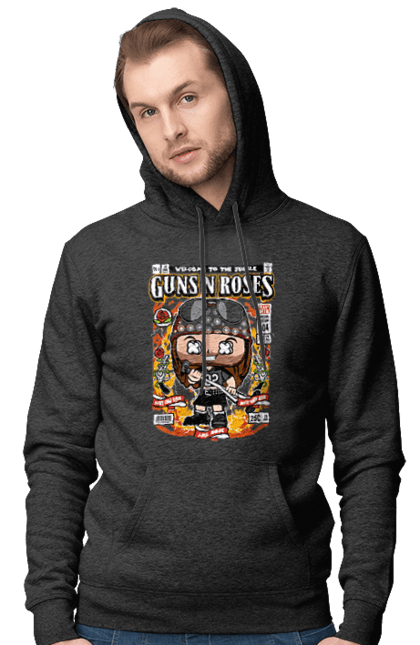 Чоловіче худі з принтом "Axl Rose (Guns N’ Roses)". Guns n` roses, ексл роуз, метал, рок. Funkotee