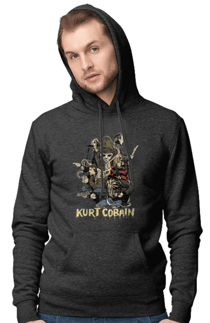 Чоловіче худі з принтом "Курт Кобейн". Cobain, kurt, kurt cobain, nirvana, гурт, кобейн, курт, курт кобейн, музика, нірвана. futbolka.stylus.ua