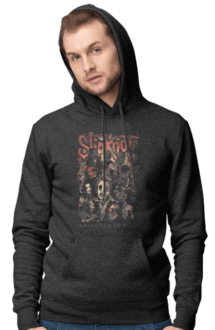 Чоловіче худі з принтом "Slipknot". Slipknot, альтернативний метал, грув метал, музика, ню метал, рок група. CustomPrint.market