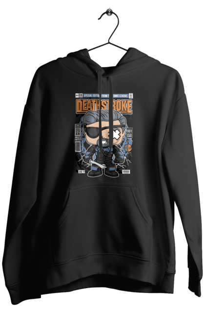 Чоловіче худі з принтом "Deathstroke Unmasked". Без масок, бетмен, жартівник, кажан, комікси, комікси dc, людина, смертельний удар, темний король. Funkotee